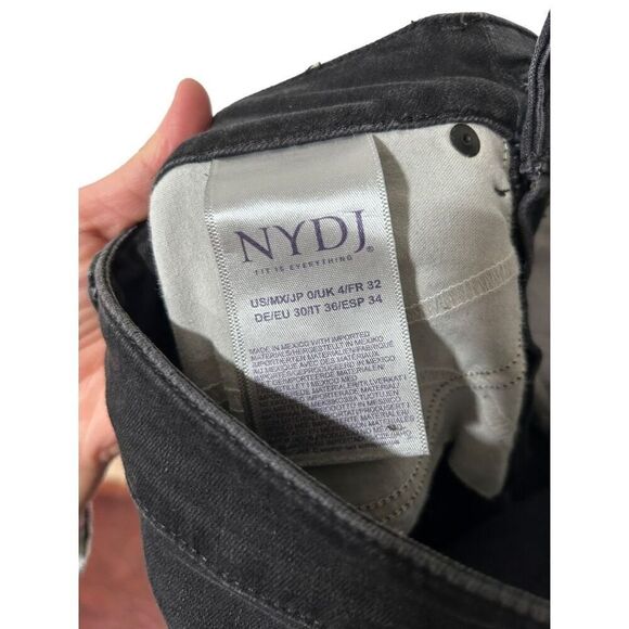 NYDJ Fit Is Everything LiftXTuck Technology Marilyn Straight Jeans Black Size 0 - Picture 9 of 10